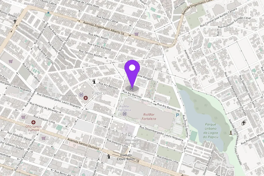 Mapa com a localização do escritório da Lead Land, na Rua Ary Barroso, 70, no Papicu, em Fortaleza